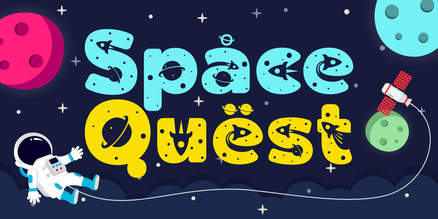 Przykład czcionki Space Quest